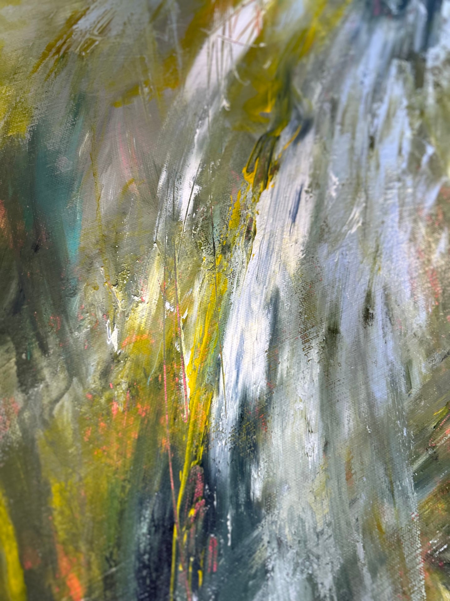 Falling — 20"x20" mixed media on canvas