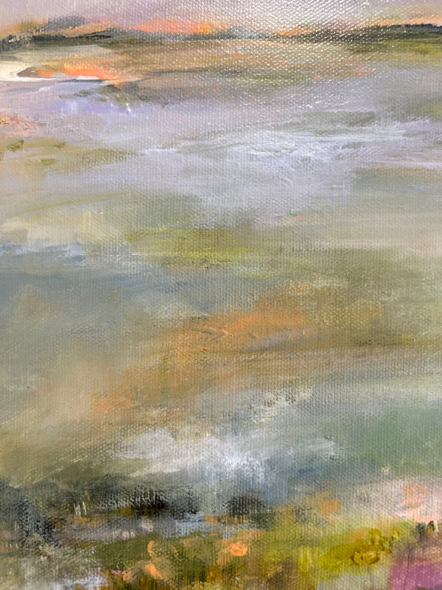 Dreaming of Cotton Candy Skies — 10"x10" mixed media on canvas