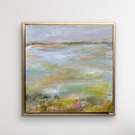 Dreaming of Cotton Candy Skies — 10"x10" mixed media on canvas