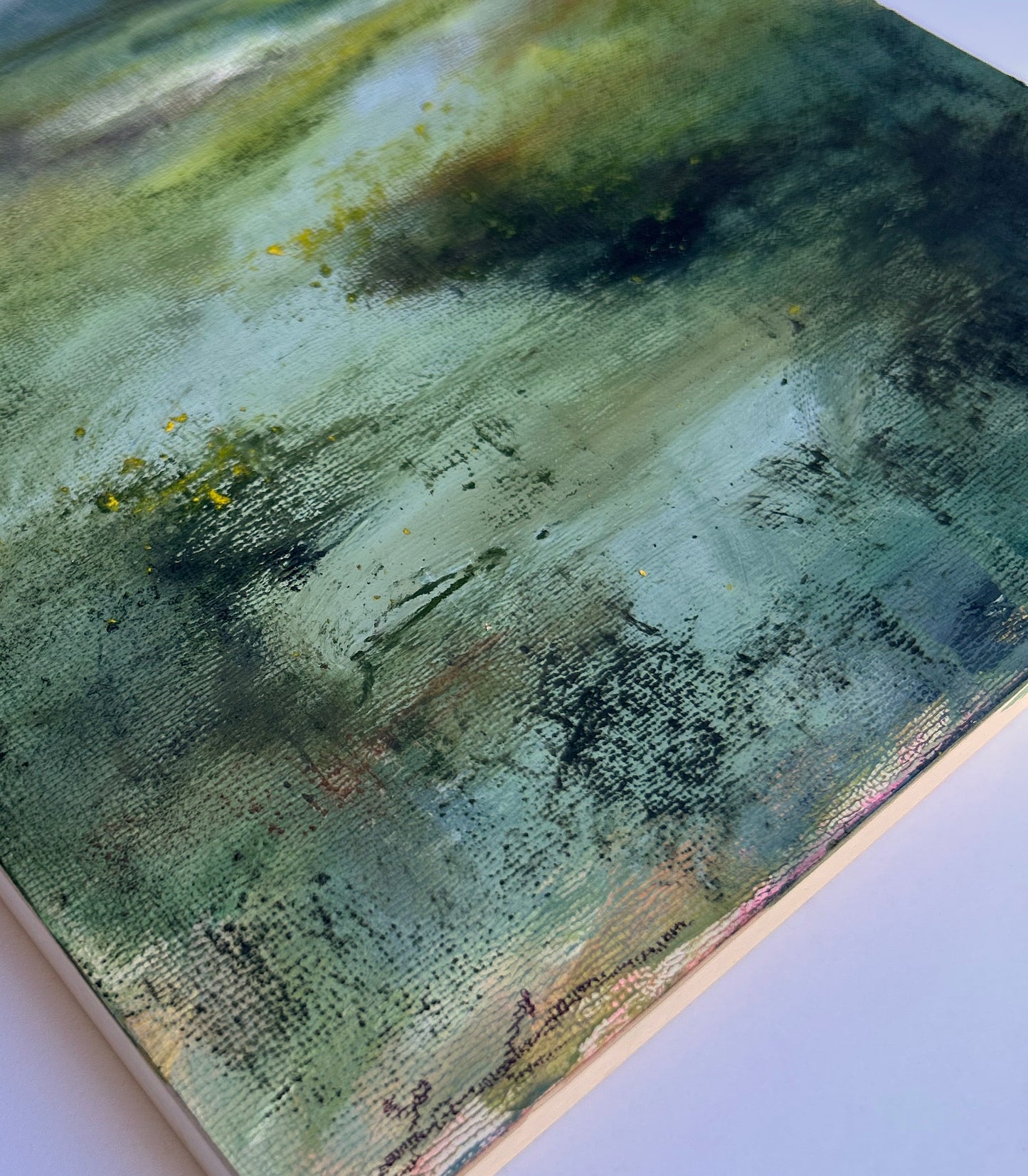 Where the River Leads — 9"x12" mixed media on wood panel