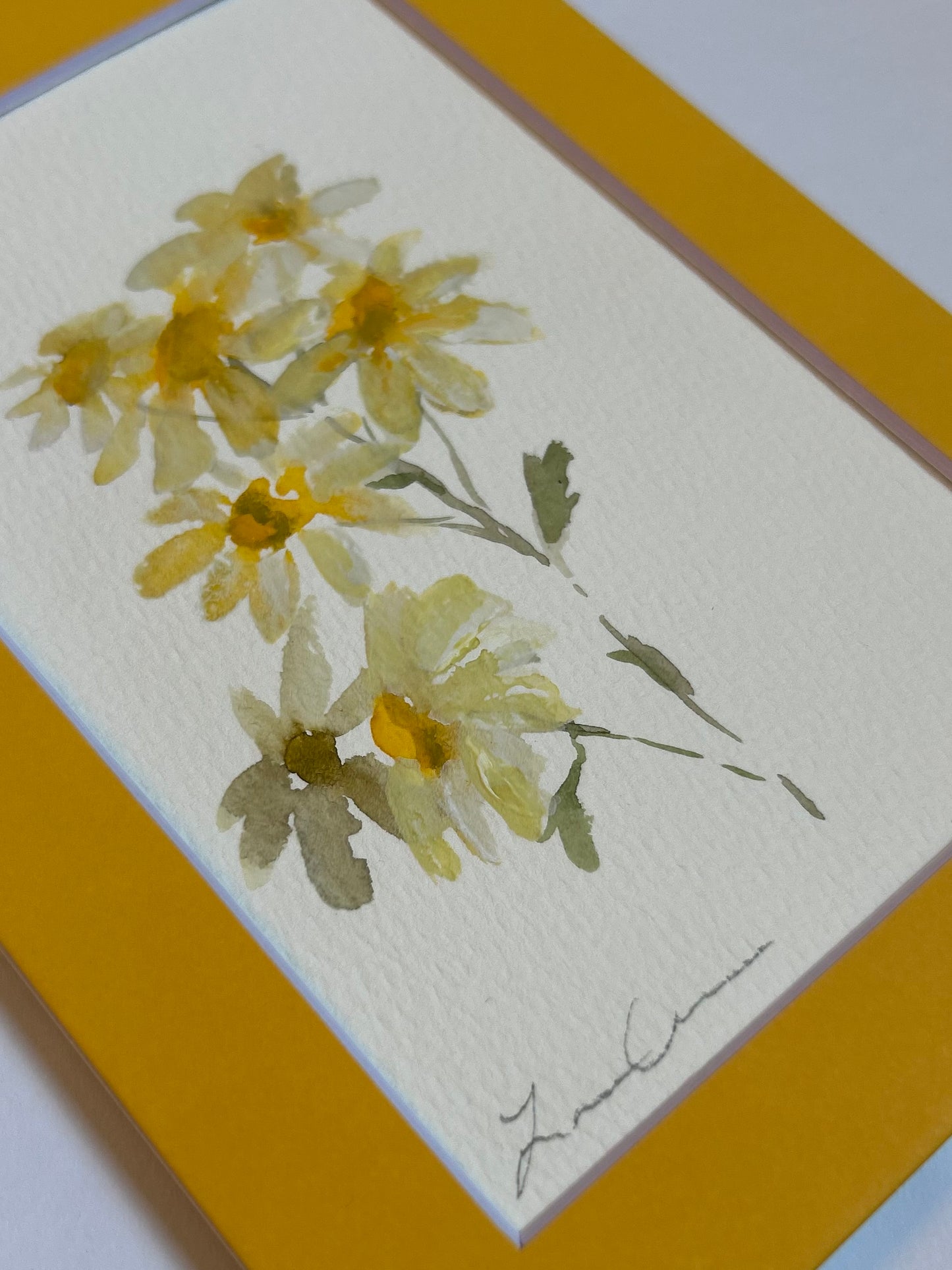 Yellow Floral — Matted to 5"x7"