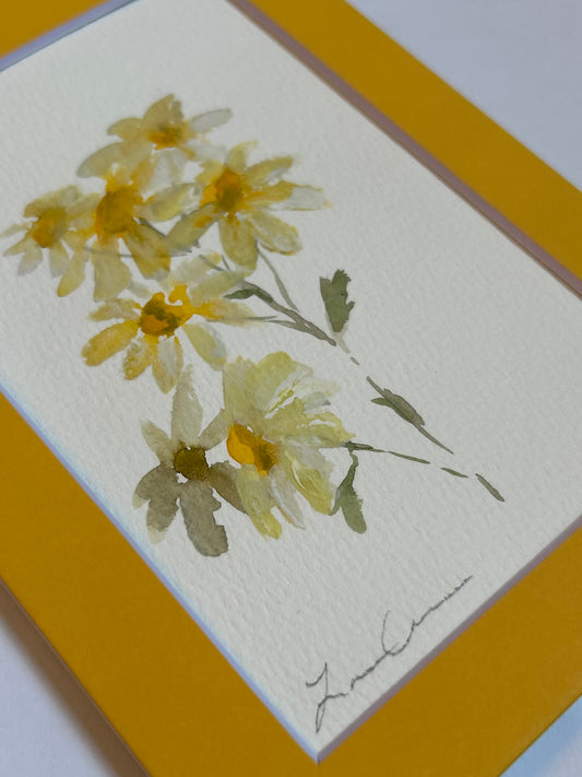 Yellow Floral — Matted to 5"x7"
