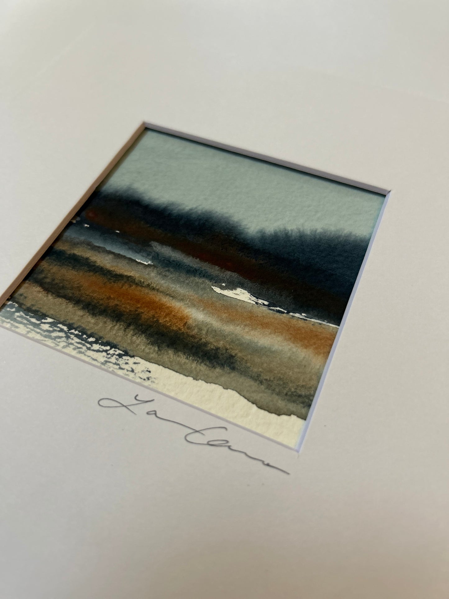 Tides in Blue  — Matted to 8"x8"