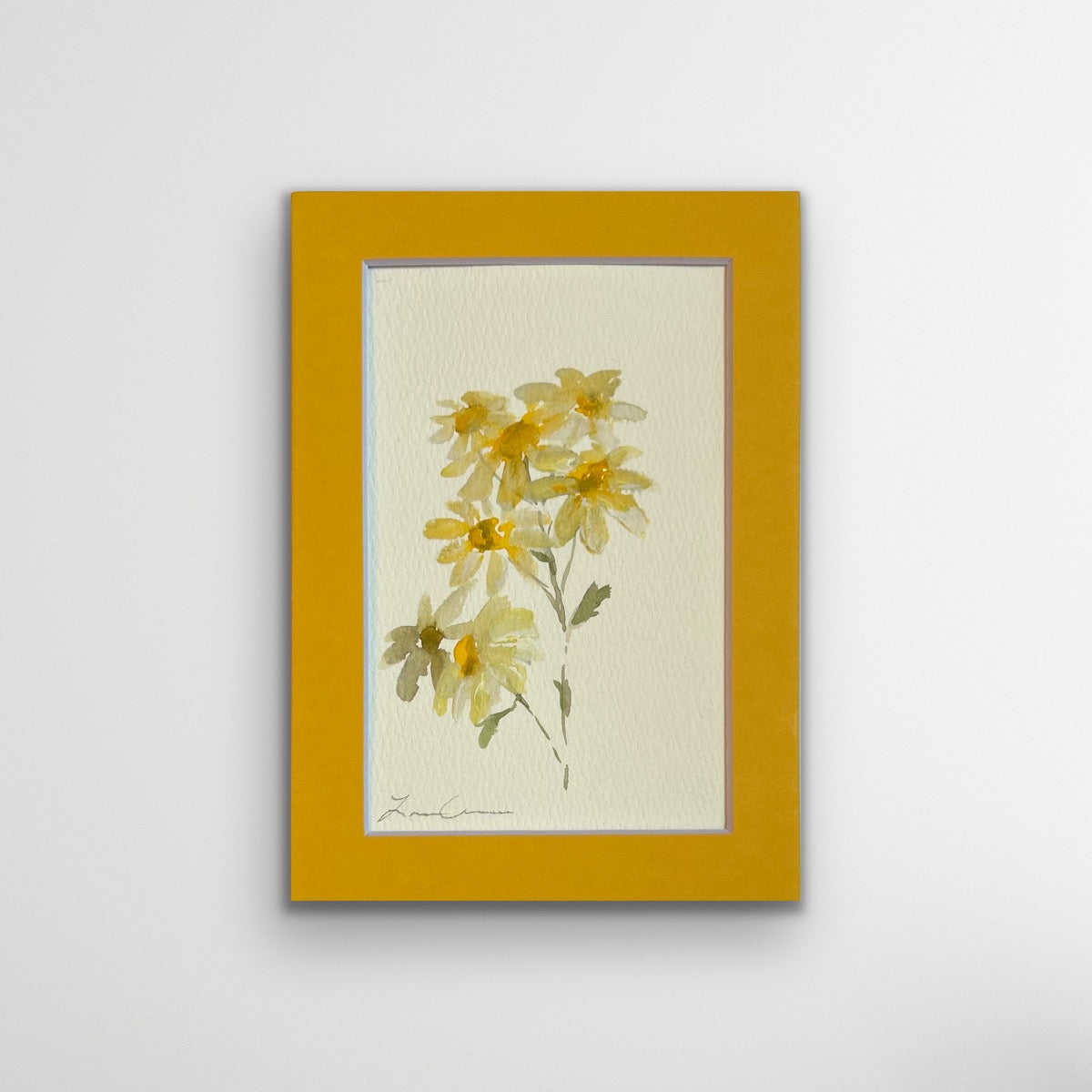 Yellow Floral — Matted to 5"x7"
