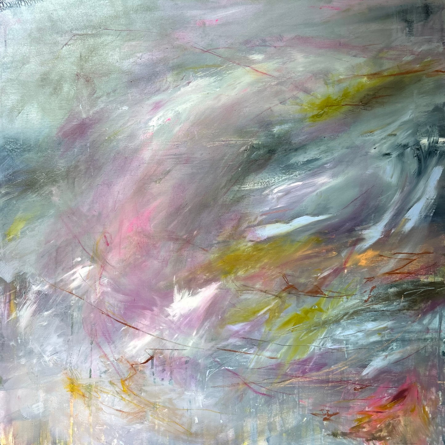 Lavender Fields — 36"x36" mixed media on canvas