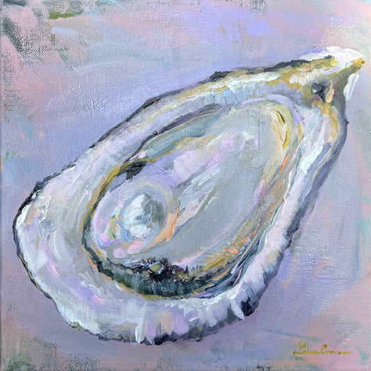 Lilac Oyster — 12"x12" mixed media on canvas