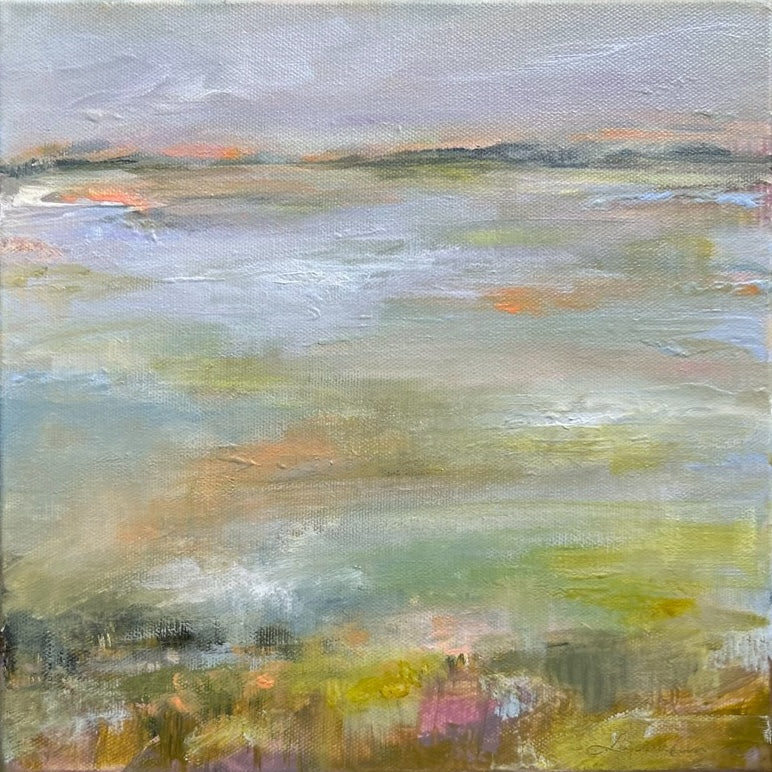 Dreaming of Cotton Candy Skies — 10"x10" mixed media on canvas