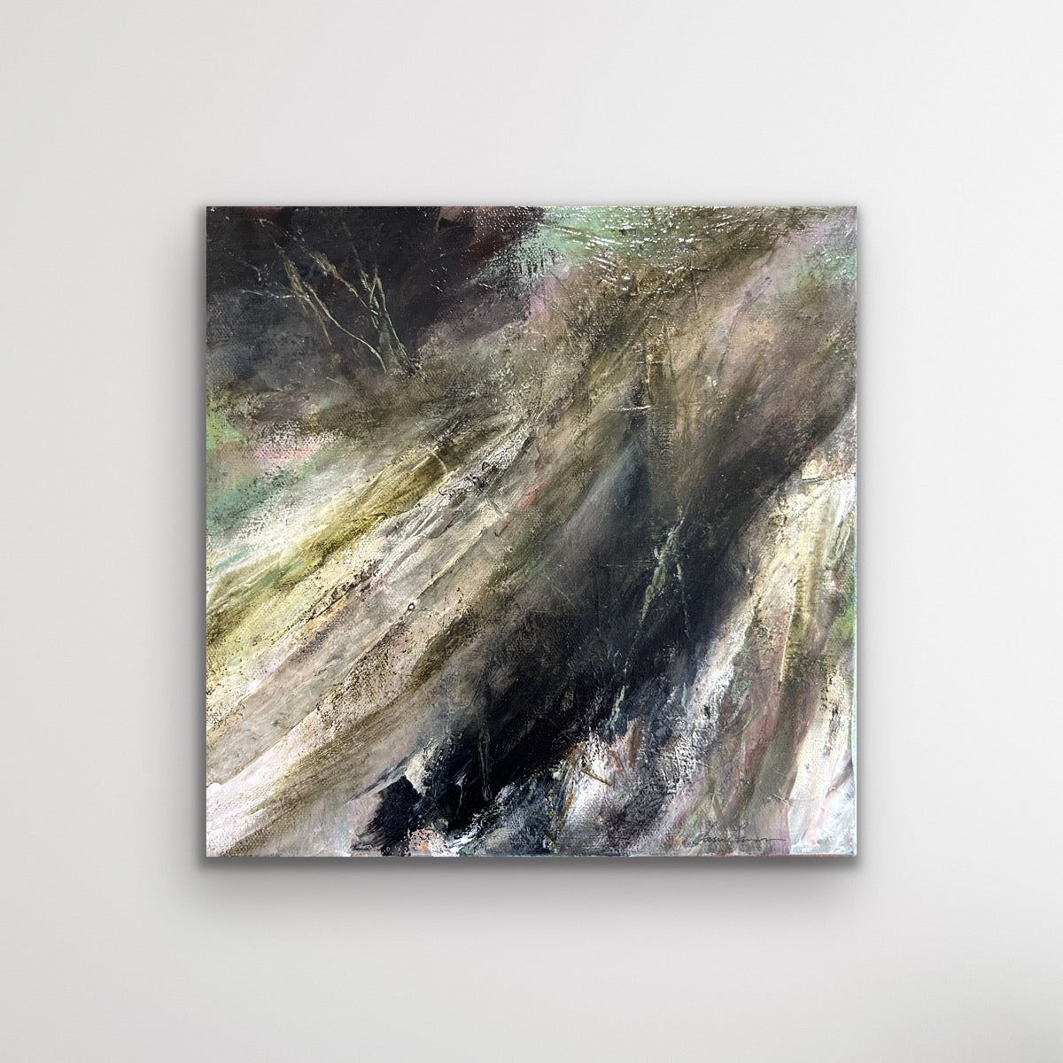 Granitescape — 10"x10" mixed media on canvas