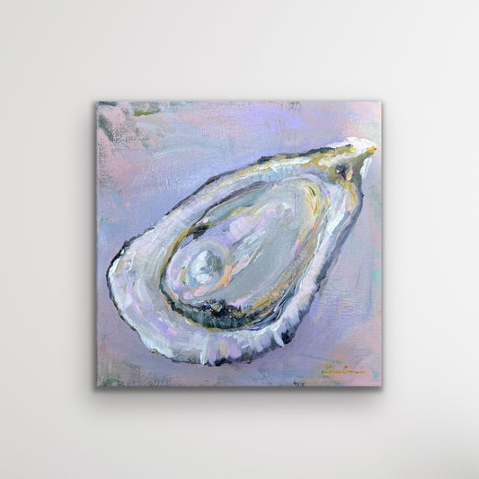 Lilac Oyster — 12"x12" mixed media on canvas