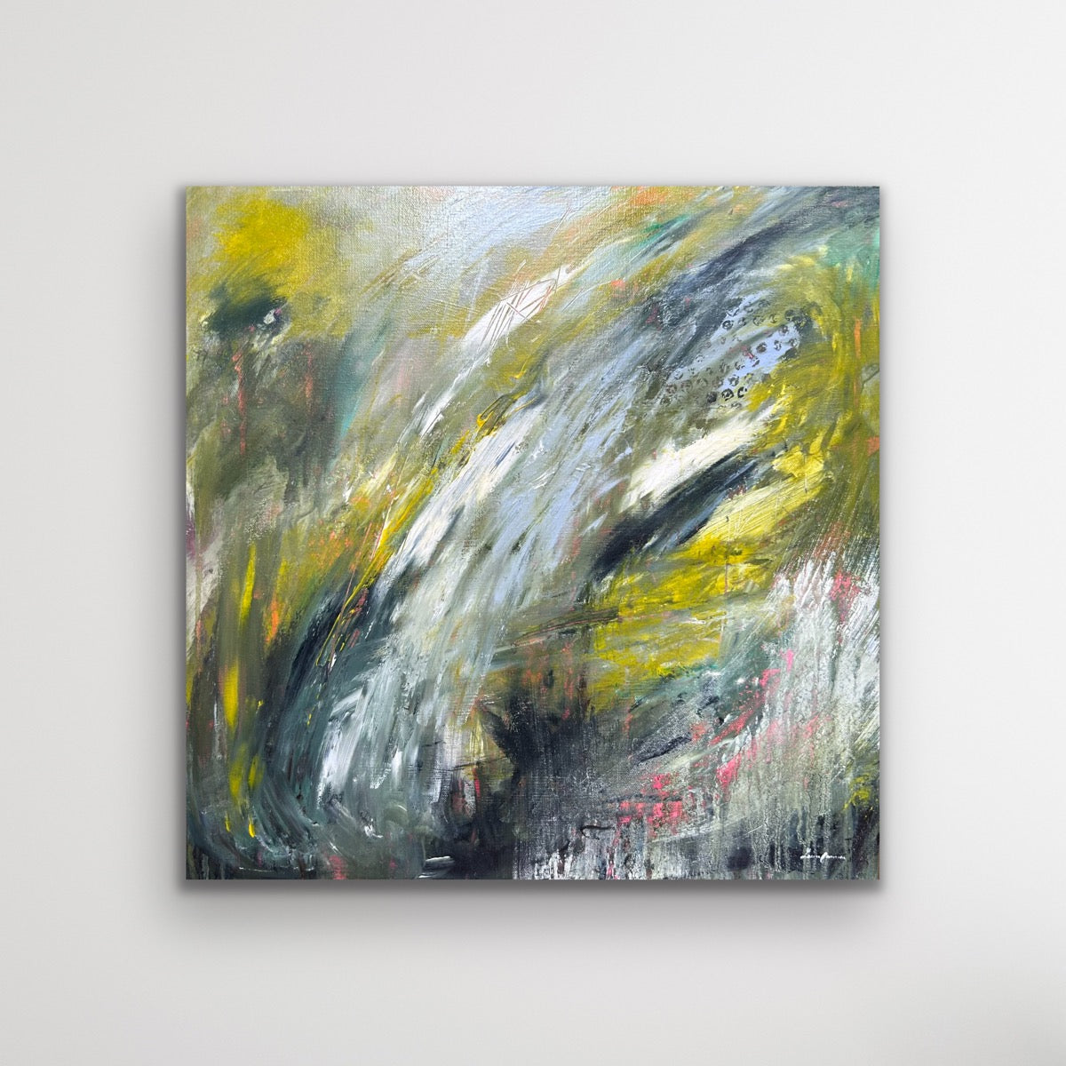 Falling — 20"x20" mixed media on canvas