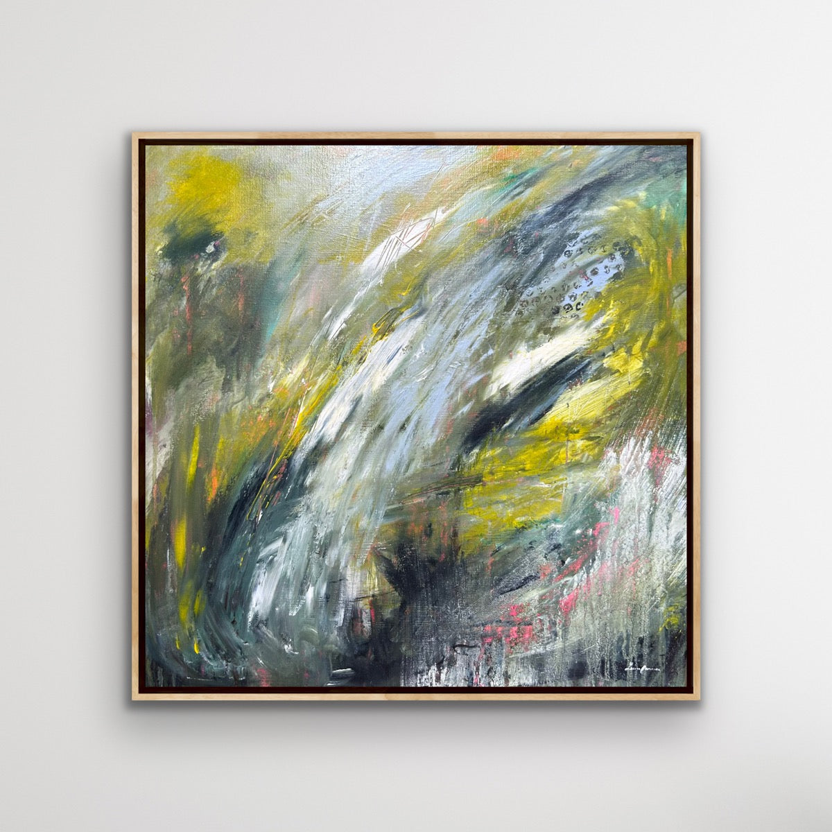 Falling — 20"x20" mixed media on canvas