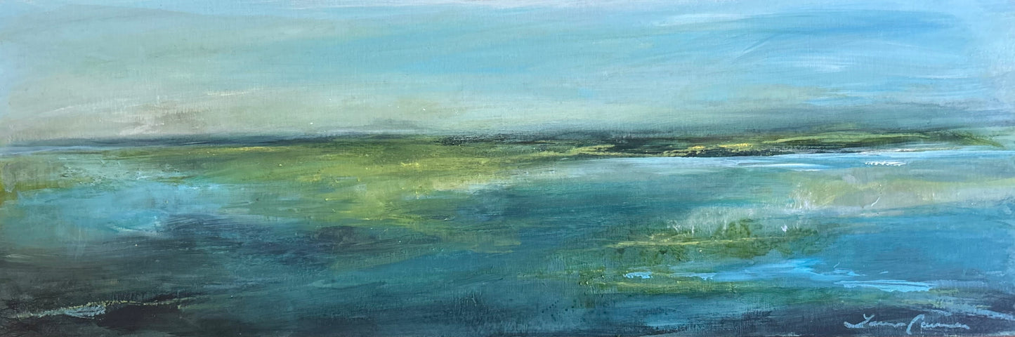 Crystal Clear — 6"x18" mixed media on wood board