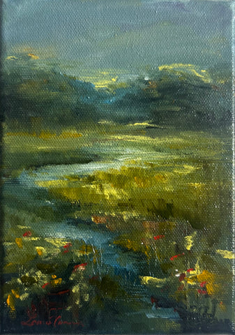 Mountain Stream — 5"x7" on canvas