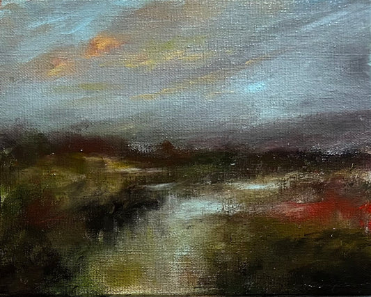 Autumn in the South  — 8"x10" mixed media on canvas