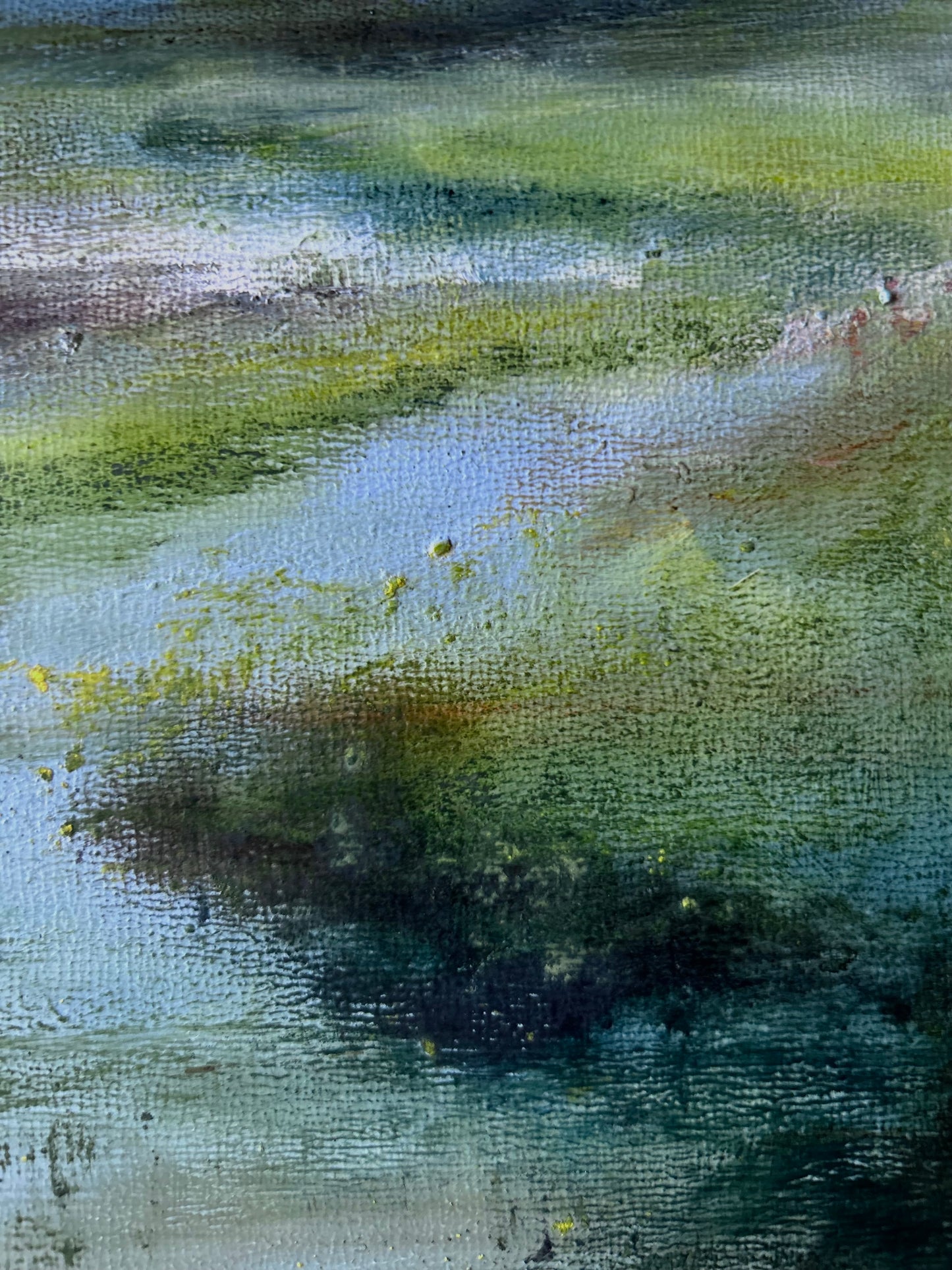 Where the River Leads  — 9"x12" mixed media on wood panel