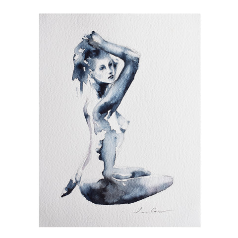 Paynes Gray Nude Study - 8" x 10.5"